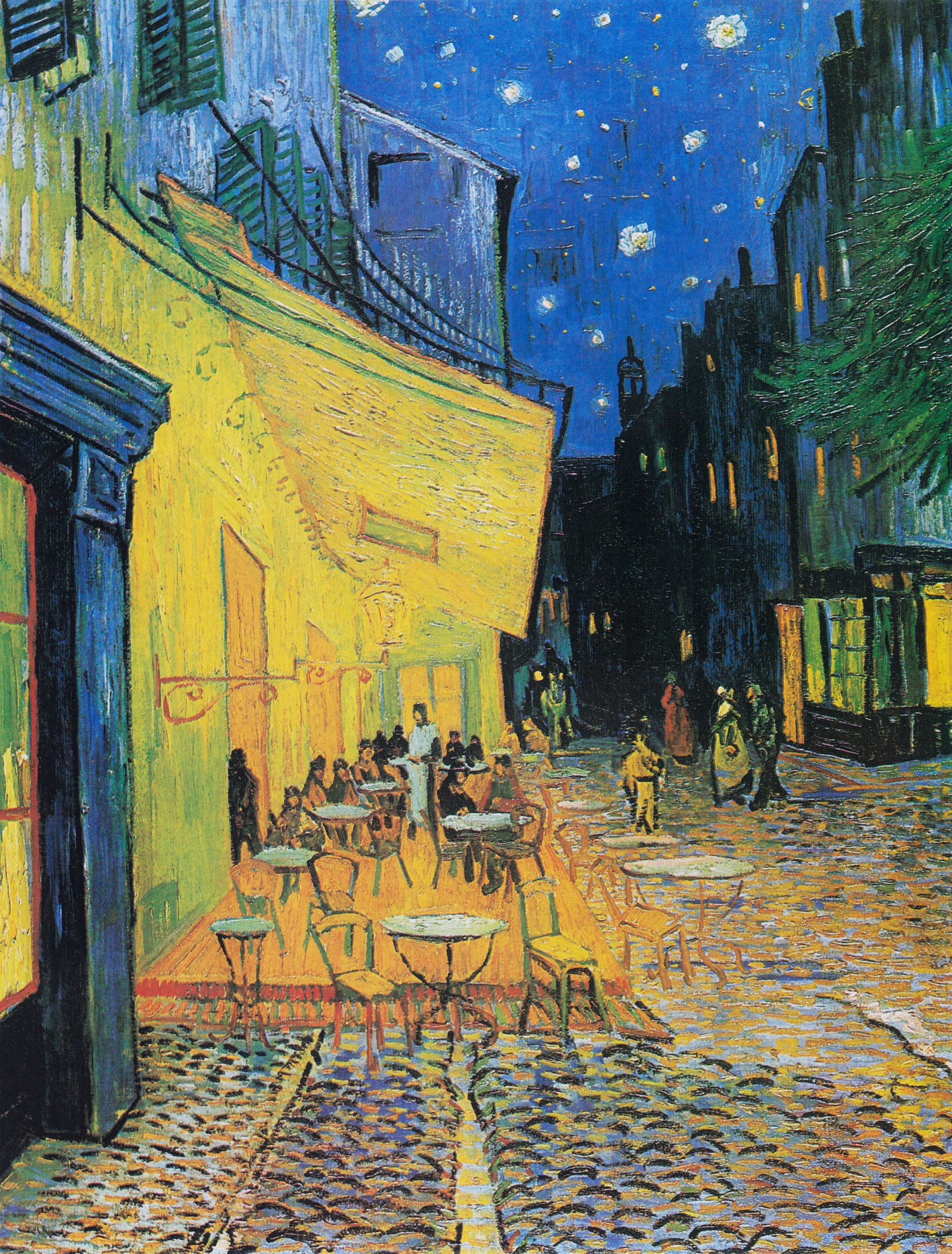 Café Terrace at Night by Vincent van Gogh Fine Art Canvas Wall