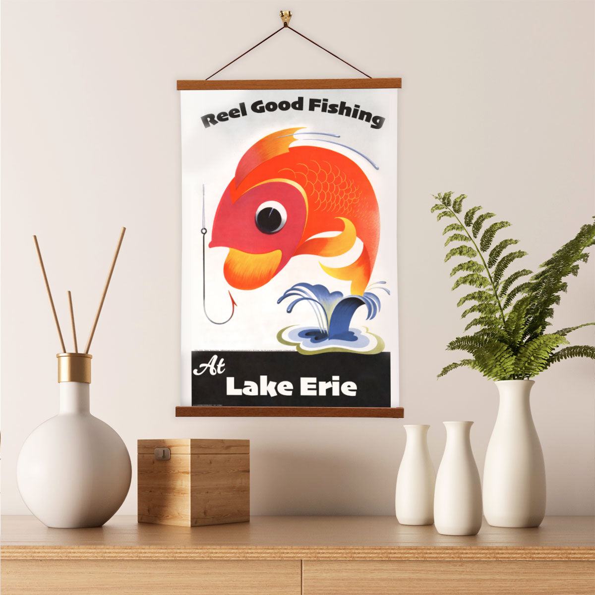 erie fishing reel Lake Erie Reel Good Fishing Poster By Vintage Banners